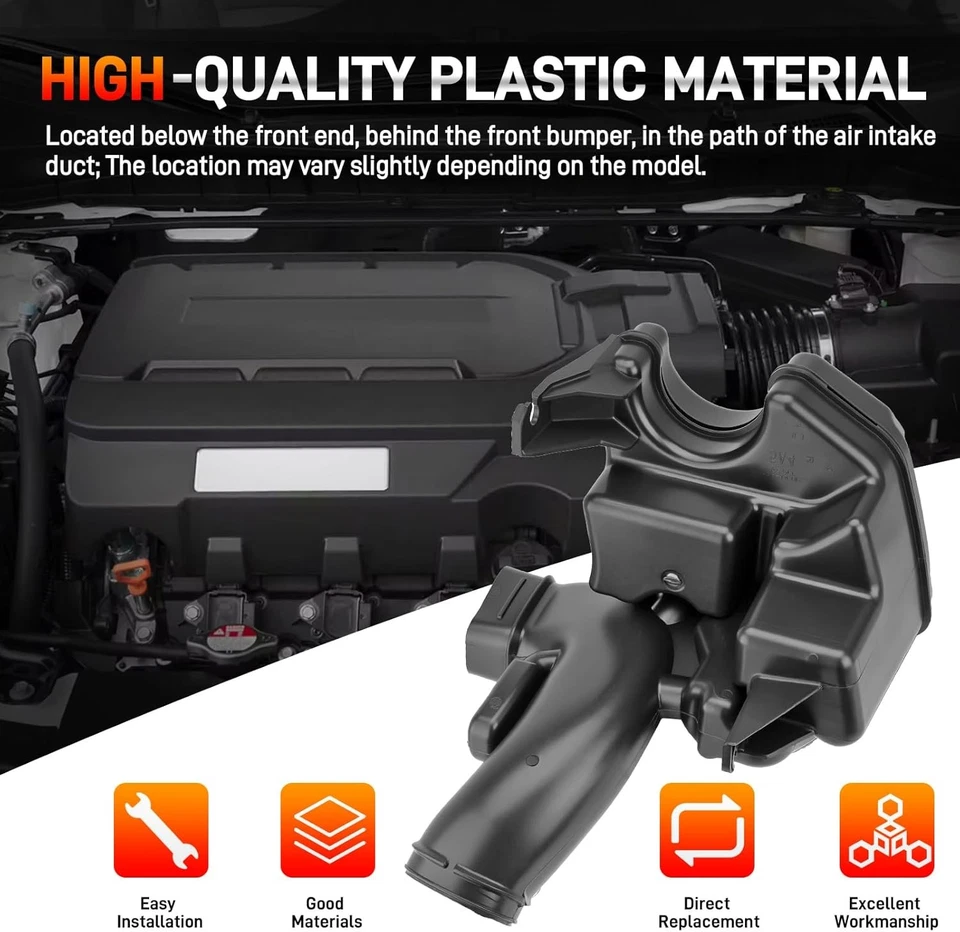 Câmara ressonadora limpador de ar motor inferior compatível com 2013-2017 Honda Accord - Imagem 3 de 4