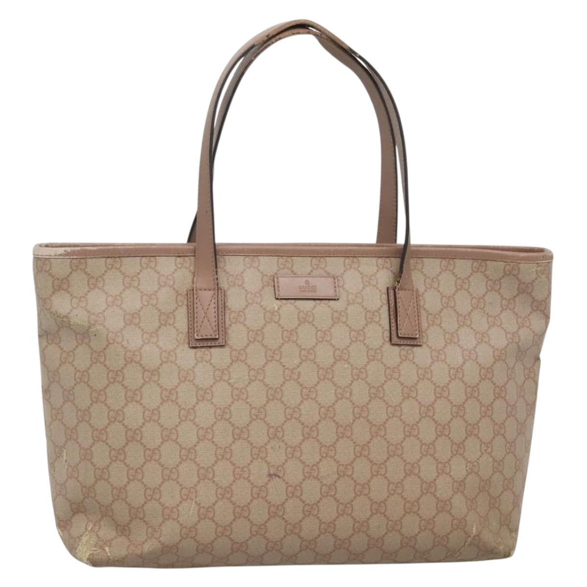 GUCCI GG Supreme Tote Bag PVC Beige Gold 211137 Auth bs29064 | eBay