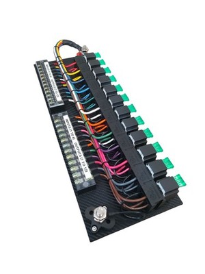 Race Car Fuse/Relay Panel Board 12 Circuits Color Coded wiring USA Made