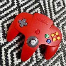 Official Nintendo 64 Controller OEM N64 Color Red  Stick 9/10 Tested