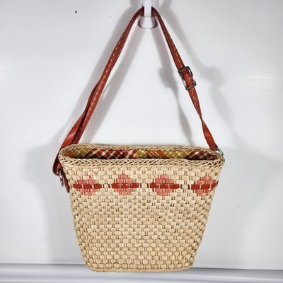 Brighton Straw Tote Shoulder Bag Woven Raffia Leather Basket Purse Bow  Heart