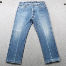 Vintage 80s Levis 501 Jeans Mens 40x36 36x28 Blue Denim Button Fly Made in USA