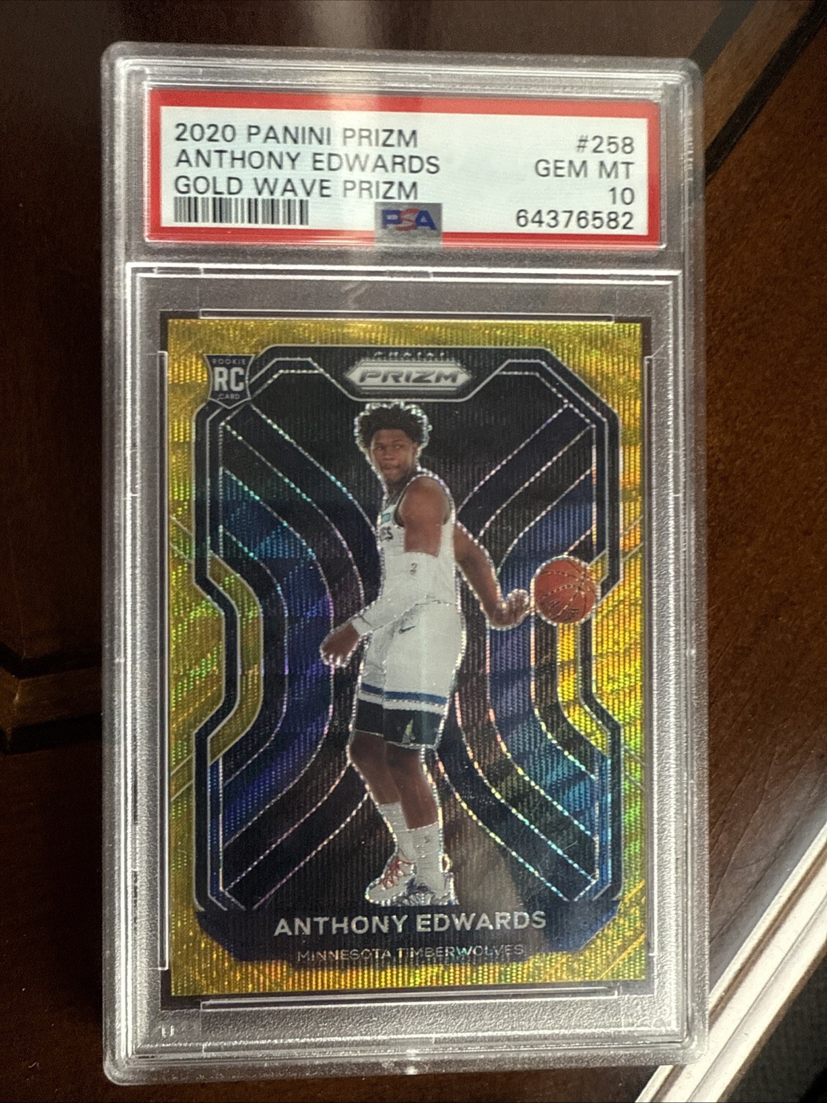2020-21 Panini Prizm - Anthony Edwards #258 Gold Wave Prizm (RC)