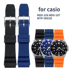 22mm Silicone Watch Strap For Casio Duro MDV-106/107 MTP-VD01D EFR-303L Bracelet