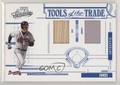 2005 Playoff Absolute Memorabilia Blue Double Materials Chipper Jones HOF ni4