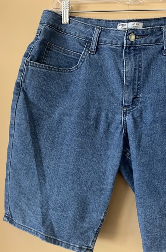 Riders by Lee Women's 12M Midrise Blue Denim Stretch Bermuda Shorts 33x10 - Picture 4 of 10