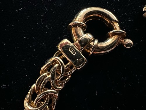 Vintage 14k Gold über 925 Sterlingsilber Italien byzantinische Kette Armband 7,5" - Bild 3 von 5