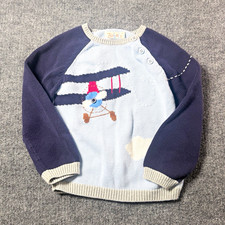 Zubels Kids 100 Cotton Hand Knit Biplane Aviator Sweater Raglan Sleeve Size 5Y