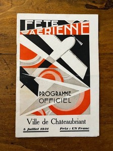 See Pics! Fete Aerienne Poster Stamp, Program, Pin, Ticket, Clips