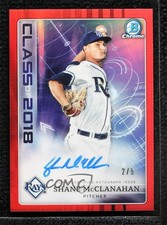 2018 Bowman Draft Class of 2018 Red Refractor 2/5 Shane McClanahan #C18A-SM Auto