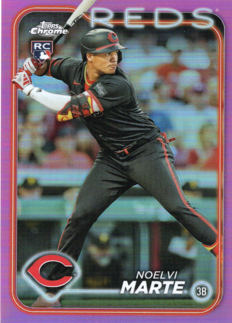 2024 Topps Chrome #177 Noelvi Marte Rookie Pink Refractor RC Cincinnati Reds