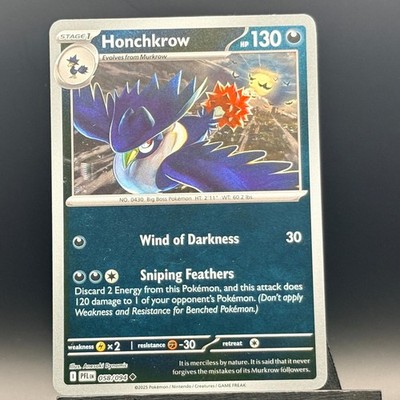 Honchkrow 058/094 Uncommon Phantasmal Flames Pokemon Reverse Holo Lightly Played