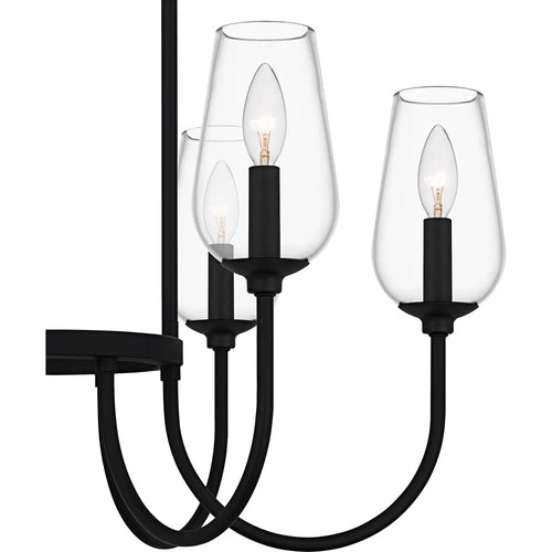 Quoizel VSC5028 Viscount 6 Light 28"W Taper Candle Style - Black - Picture 4 of 7
