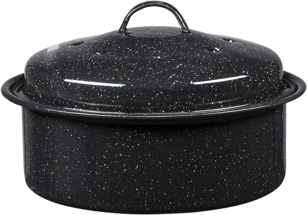 Granite Ware 8.7-Inch Covered round Roaster, 3 Lb Capacity - Enamel Steel Cookwa