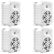 4x Pyle PDWR55WT 5.25" 500 Watts Max Power 2-Way Indoor/Outdoor White Speakers