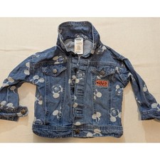 Disney Mickey Mouse Denim Trucker Jacket Toddler 3T Allover Print