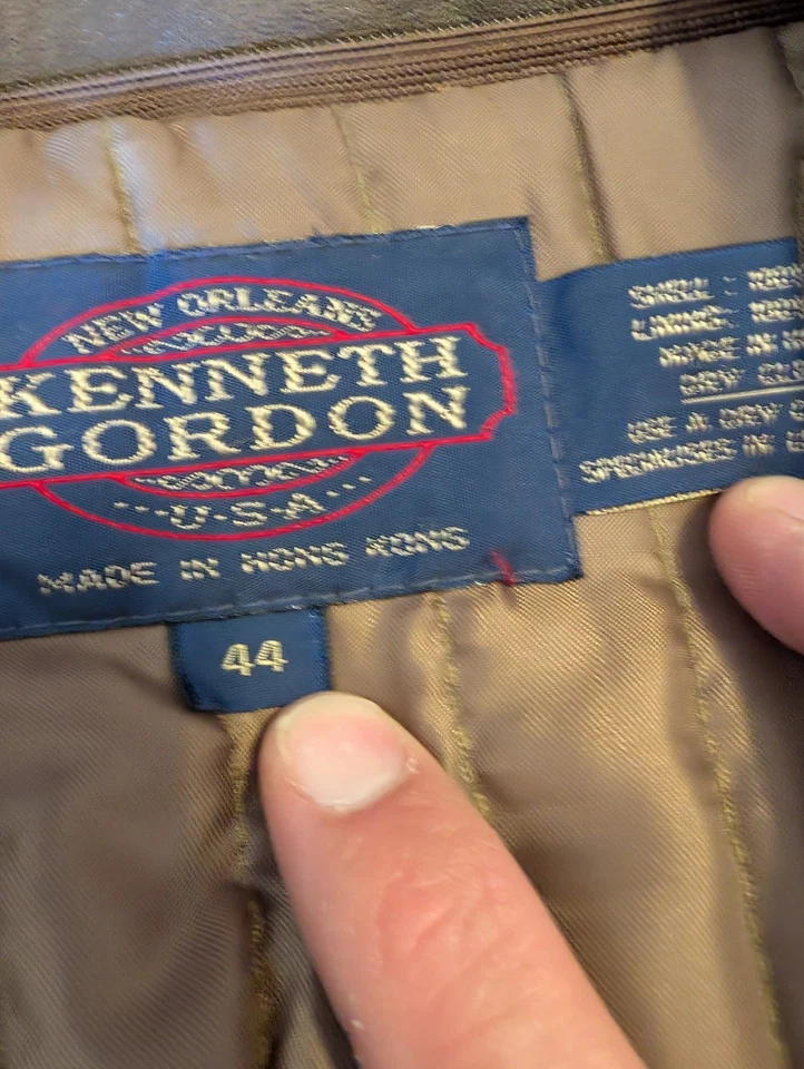 Vintage kenneth Gordon flight pilot Leather Jacket Brown Size 44 - Image 3 of 4