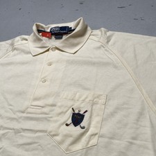 Vintage 1990s Polo Ralph Lauren Fine Cotton Golf Crest Shield Shirt NWOT L