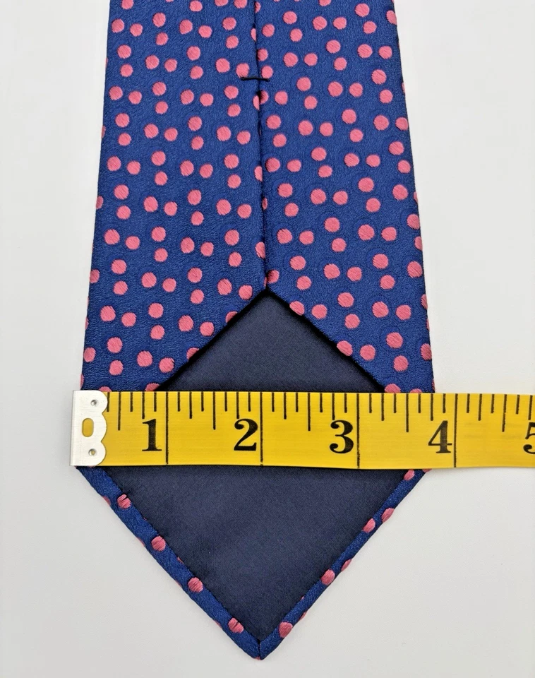 Gravata de seda Charvet Place Vendome rosa bolinhas designer de luxo França - Imagem 3 de 4