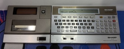 Sharp PC-1500 Pocket Computer w/ CE-150 Printer/Cassette Interface CE-159 8kb