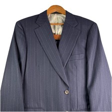 Paul Stuart Wool Pinstripe Suit Men  s 43L Stuart II Professional Executive