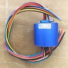 NEW 8Wires 380V AC/DC 10A 54MM Dia Metal Capsule Conductors Slip Ring Blue