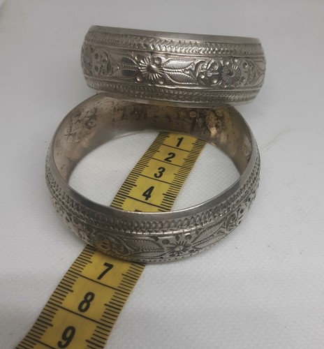 Vintage BERBER SILBER ARMBAND MANSCHETTE Tuareg ARMREIF BEDUIN Marokkanische Handarbeit Manschette - Bild 9 von 11