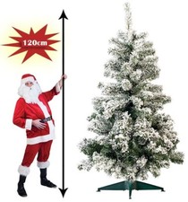 Alberello Di Natale Innevato Abete Artificiale 120 Cm Albero Neve Base dfh