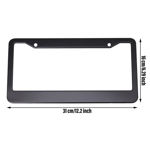 2X Black License Plate Frame Tag Cover Metal Front Back Universal 12x6" inch - Picture 3 of 9
