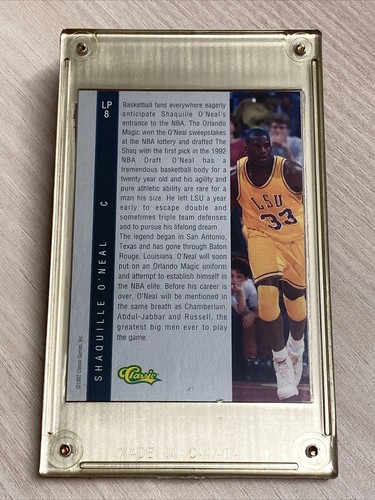 1992-93 Classic Four Sport LP8 Shaquille O'Neal Magic Johnson Limited Gold RAR - Bild 2 von 2