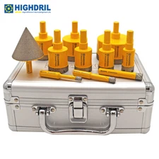 Triangle Shank Diamond Core Drill Bit Hole Cutter for Granite Ceramic Tile 11pcs