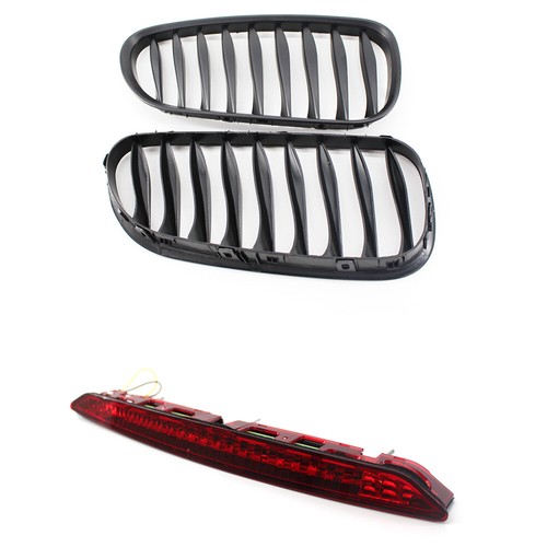 Set Matte Black Front Grille + 3rd Brake Stop Light Lamp for BMW Z4 E85 03-08 - Picture 2 of 9