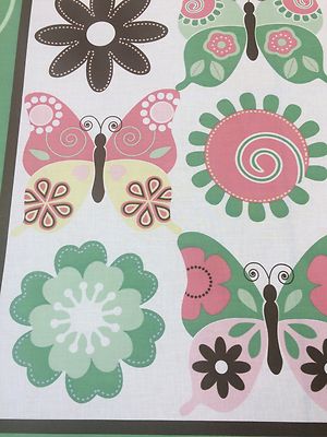 Springs Creative Products - Fantasy Wings Quilt Panel - Schmetterlinge + Blumen