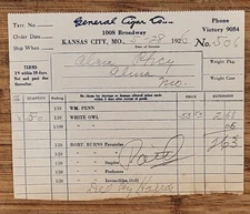 Letterhead Missouri 1926 Kansas City General Cigar Company