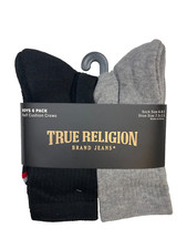 True Religion Boys 6pack half cushion Crew Shoe Sz 7.5-2.5 Assorted Colors