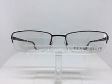 New Old Stock PERRY ELLIS PE 211 Eyeglasses Semi Rimless Gunmetal Spring Hinges