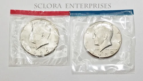 1980 P & D Kennedy Half Dollar Set (2 Coins) *MINT CELLO*  **FREE SHIPPING**
