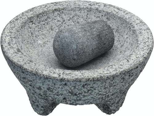 World of Flavours Mexican Pestle and Mortar Set, Natural Granite, 20Cm (8''), Gr - Picture 10 of 11