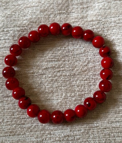 Drawbench glass bead marbled effect stretch bracelets, 19cm, choose colour, gift - Picture 9 of 10