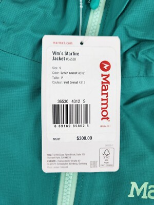 Marmot Starfire Jacket Green Garnet Women's Size Small New With