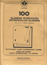 Pkg. 100 Glassine Interleaves for 2 Round Post Scott International ACC108