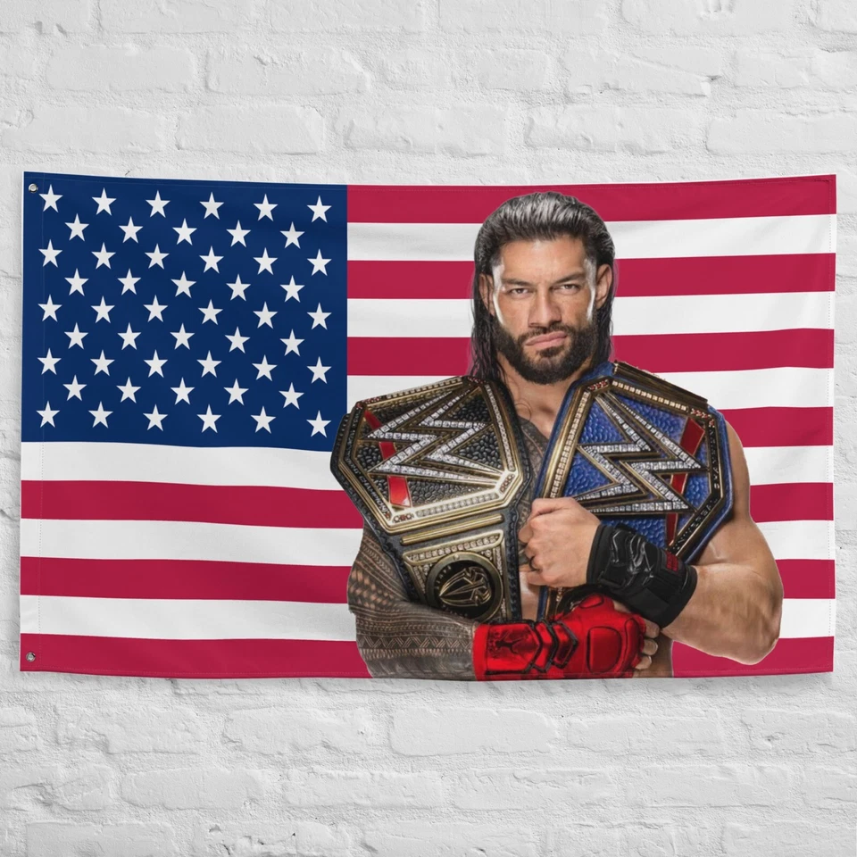 Roman Reigns Flag - WWE Superstar tapestry - Wrestling Home Decor 34" X 56" - Image 2 of 4