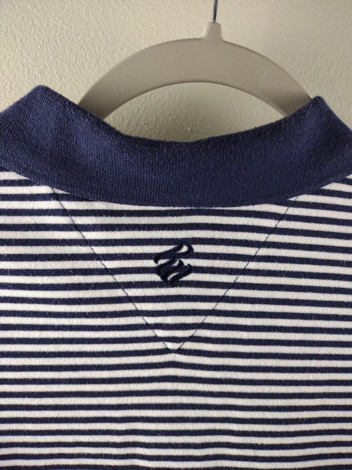 Rocawear Polo Shirt Men's Size XL Blue White Golf Short Sleeve Casual Striped image 5