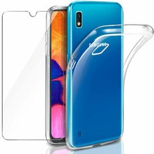 COVER CUSTODIA + PELLICOLA VETRO TEMPERATO PER SAMSUNG A10 A 10 TRASPARENTE 
