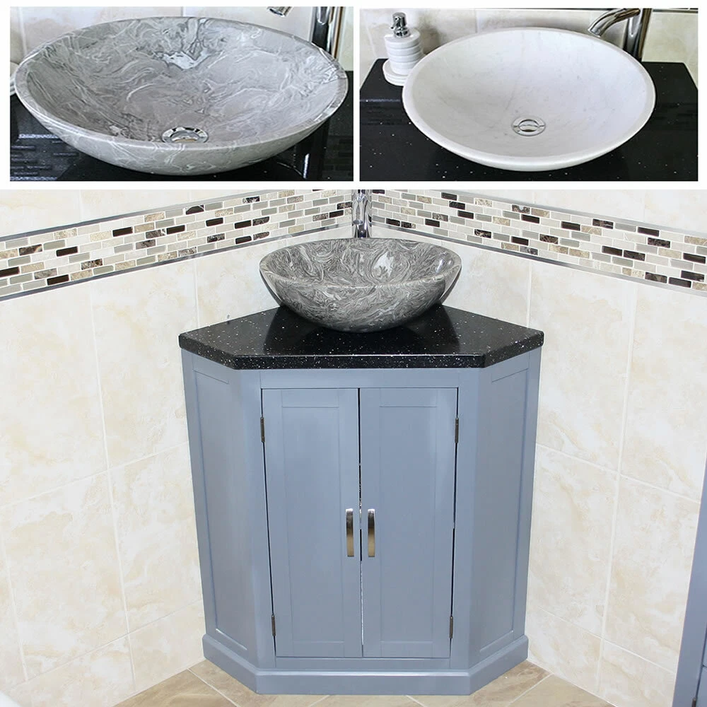 Grey corner 2024 vanity unit