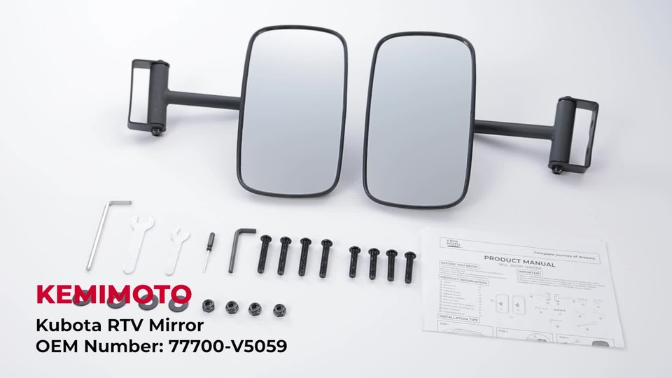 2PCS Tractor Rear View Side Mirrors w/Cab For KUBOTA RTV X1100C | eBay