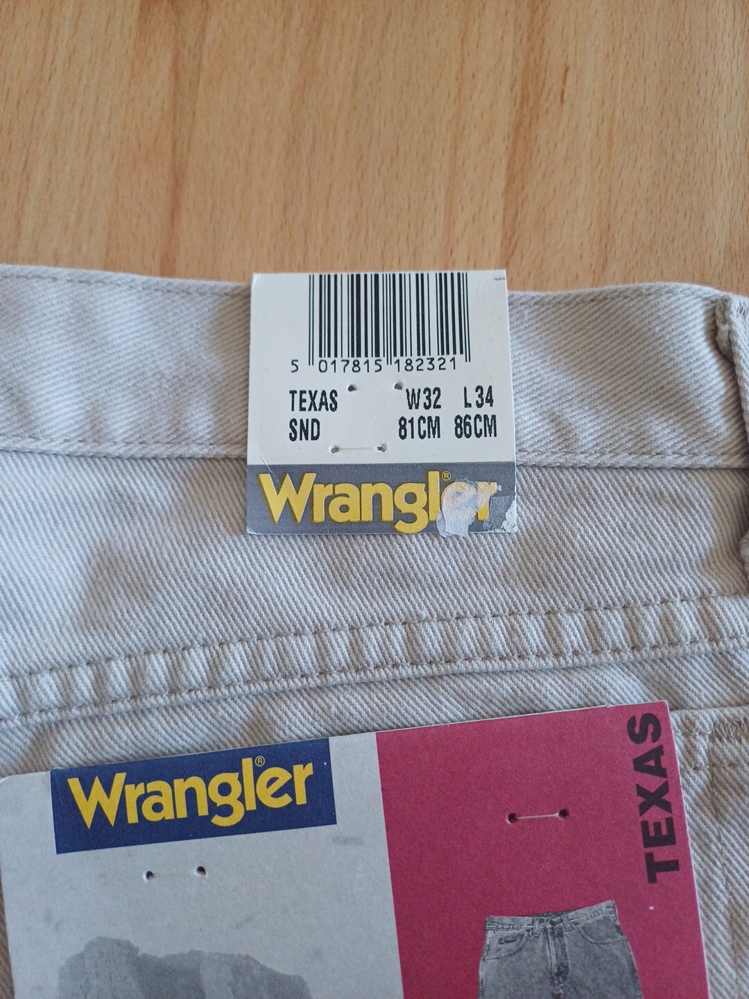 No.308 Wrangler Texas Regular Fit W32 L34 Beige Zip Cotton Unisex Model Vintage image 4