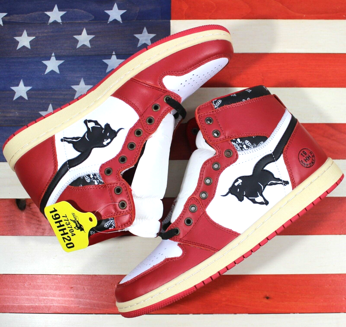 Air Stampede I AJ1 Jordan 1 Chicago Bulls Red White Black  display picture 3