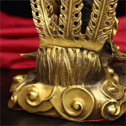 11'' China Bronze Myth Immortal God Guan Yin Queen Mother Goddess Phoenix Statue - Picture 9 of 9