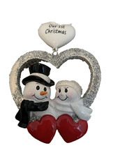Our 1st Christmas Snowman And Snow woman Christmas Ornament. Cute